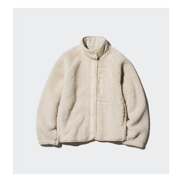 Uniqlo Fleece Jacket in cream - Picture 1 of 3